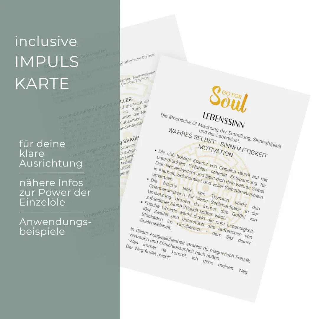 LEBENSSINN - ätherische Ölmischung für Ausrichtung, Sinnhaftigkeit und Lebenslust