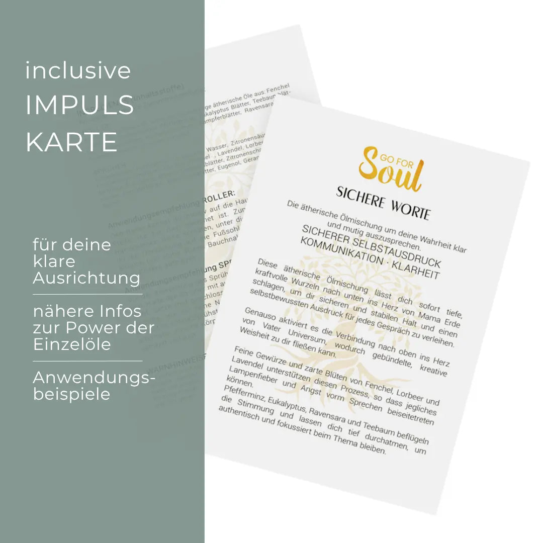 SICHERE WORTE - ätherische Ölmischung, um deine Wahrheit klar und mutig auszusprechen