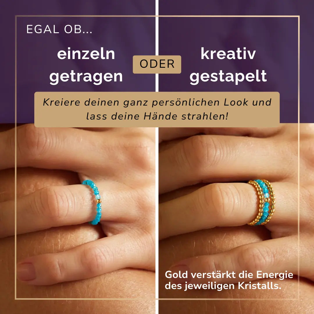 APATIT CRYSTAL RING - Stein der Redegewandtheit
