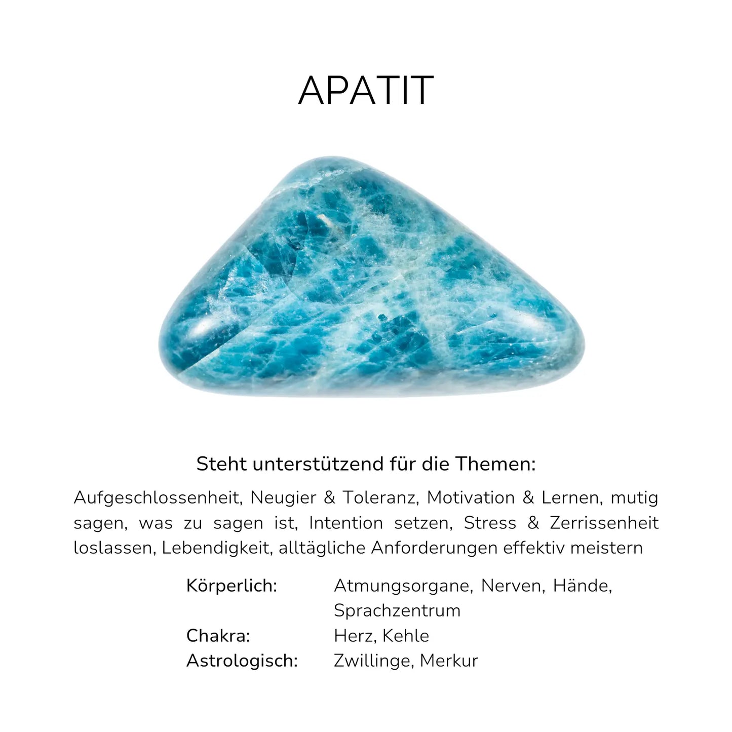 APATIT CRYSTAL RING - Stein der Redegewandtheit