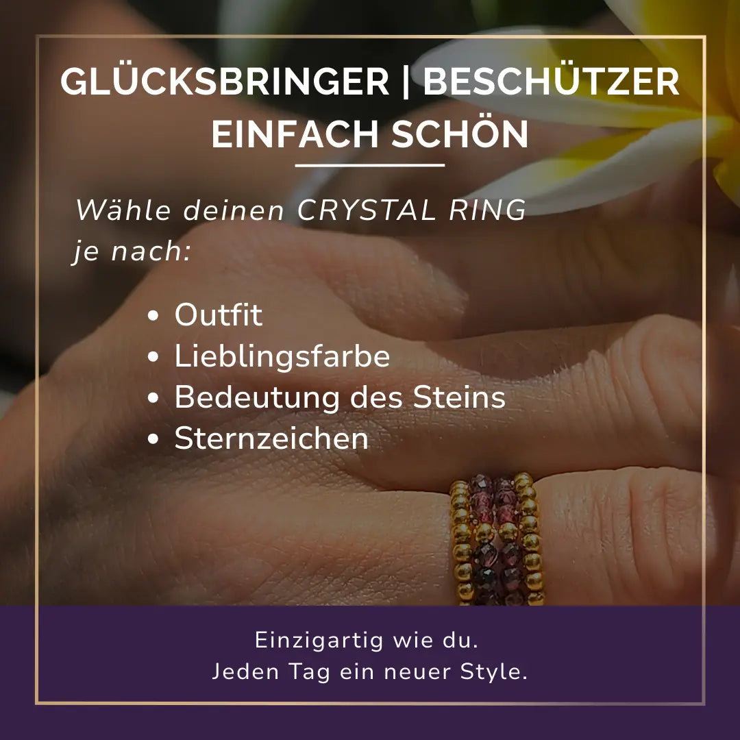 SCHWARZER TURMALIN CRYSTAL RING - Stein des Schutzes