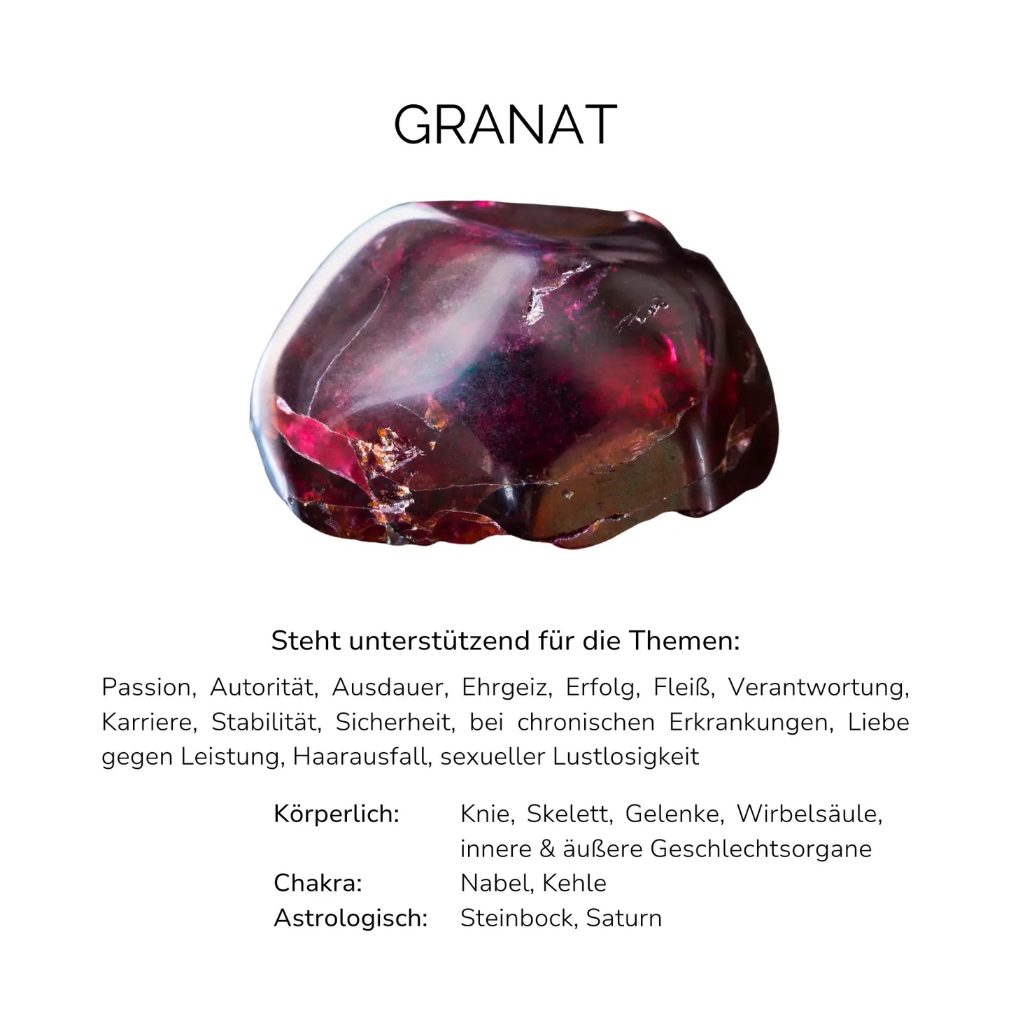 GRANAT CRYSTAL RING - Stein der Leidenschaft & des Erfolges