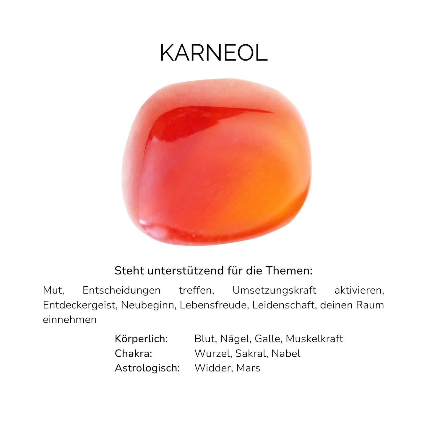KARNEOL CRYSTAL RING - Stein der Power & Umsetzungskraft