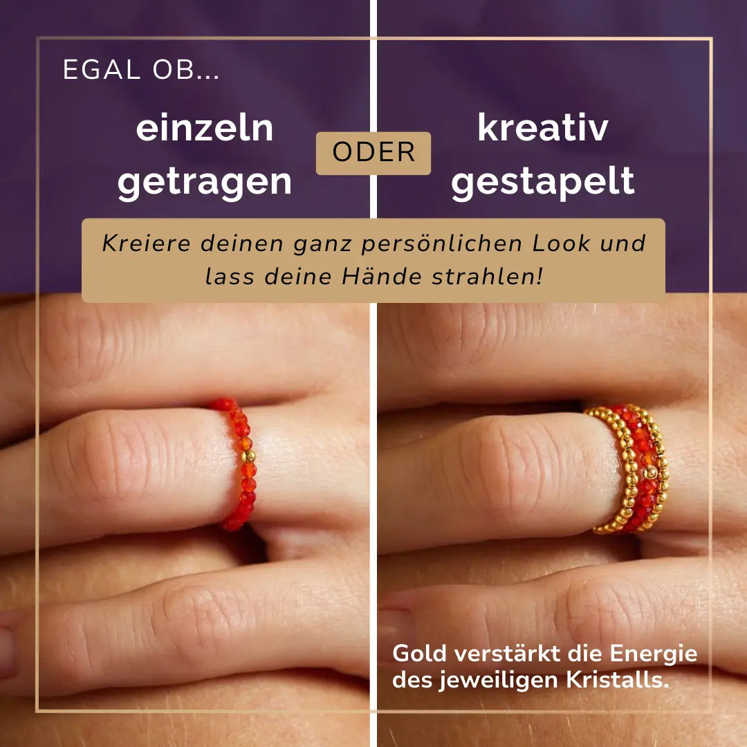 KARNEOL CRYSTAL RING - Stein der Power & Umsetzungskraft