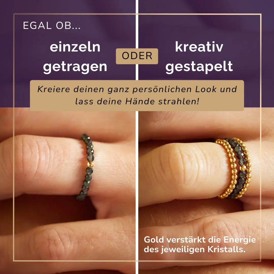 OBSIDIAN CRYSTAL RING - Stein der Transformation