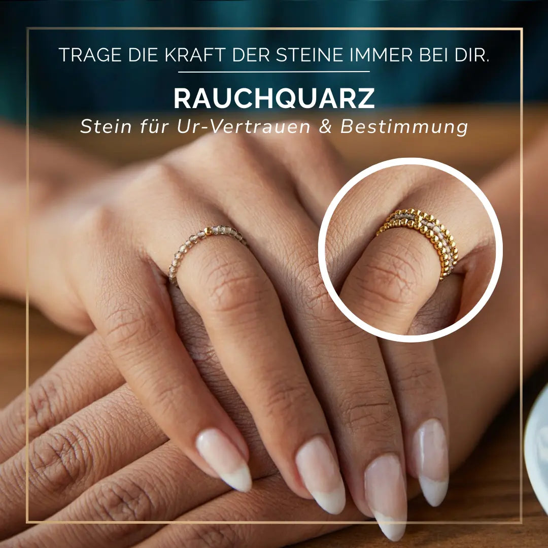 RAUCHQUARZ CRYSTAL RING - Stein für Ur-Vertrauen & der Bestimmung