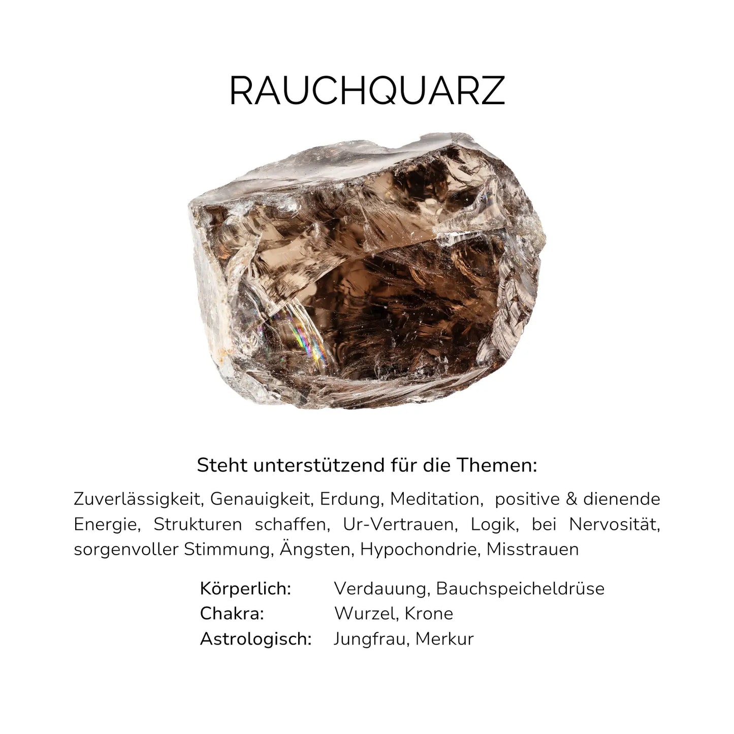 RAUCHQUARZ CRYSTAL RING - Stein für Ur-Vertrauen & der Bestimmung