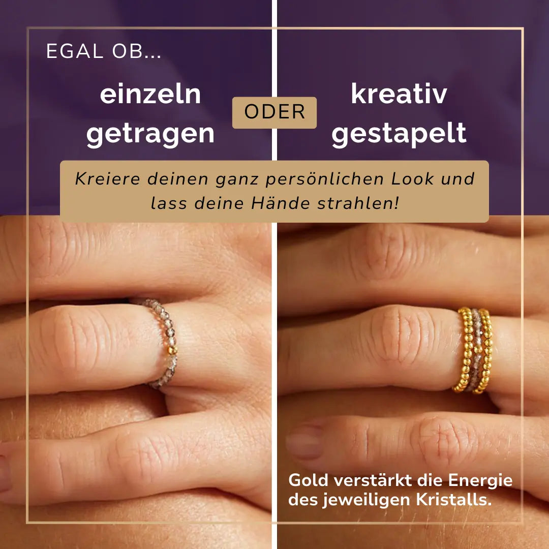 RAUCHQUARZ CRYSTAL RING - Stein für Ur-Vertrauen & der Bestimmung