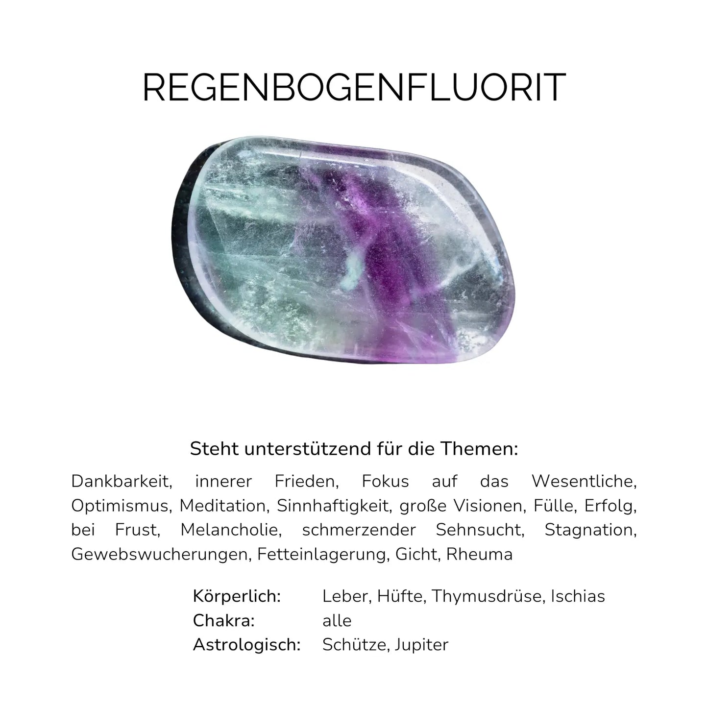 REGENBOGENFLUORIT CRYSTAL RING - Stein des Optimismus