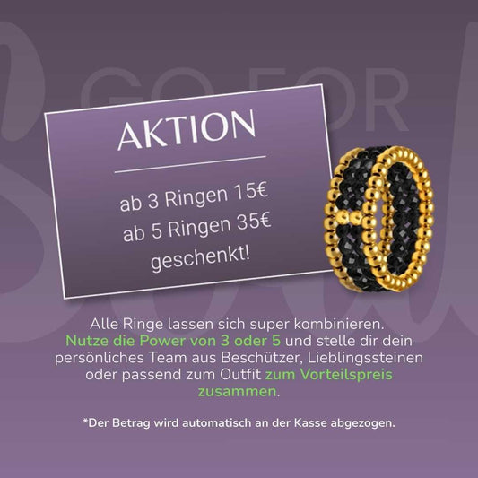 SCHWARZER TURMALIN CRYSTAL RING - Stein des Schutzes