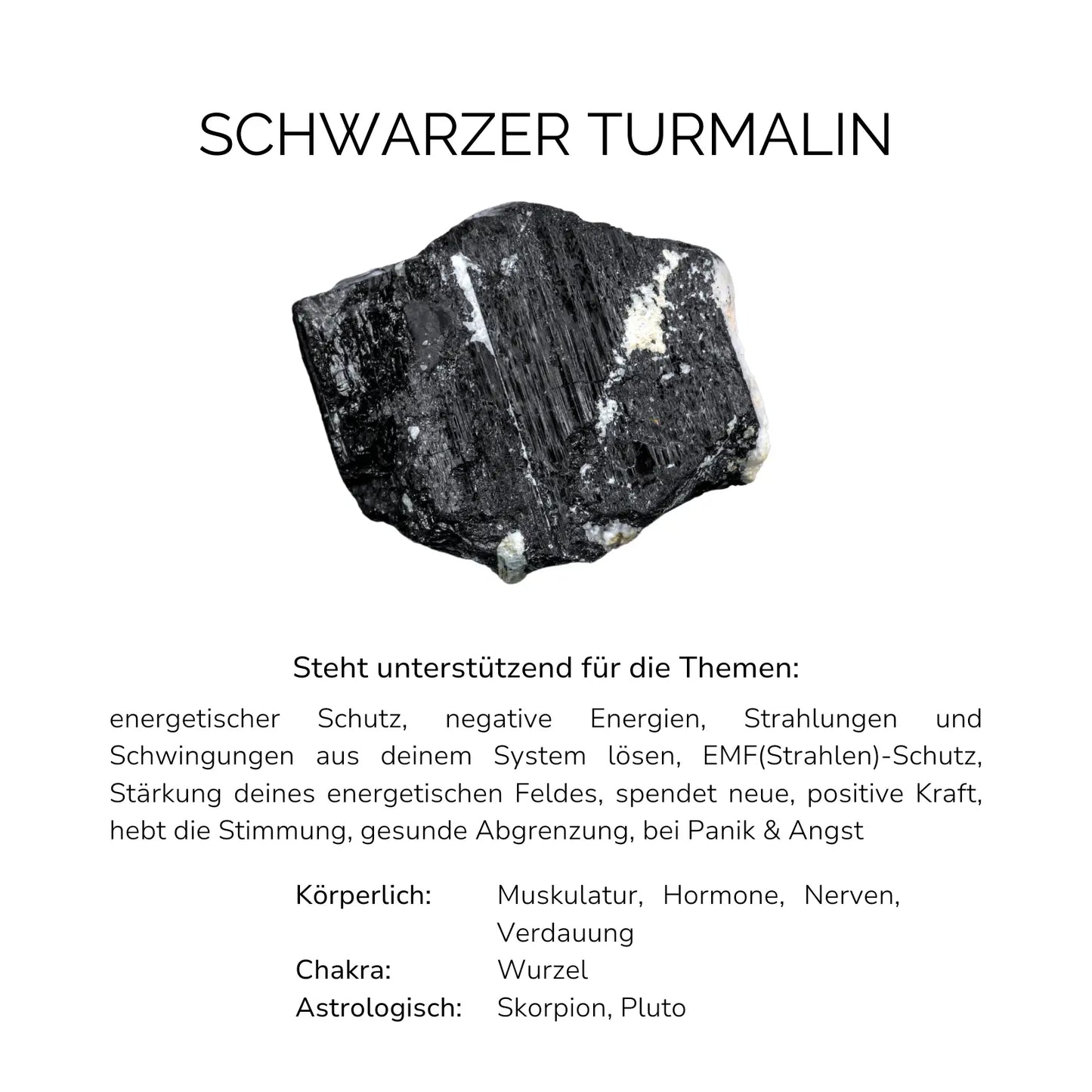 SCHWARZER TURMALIN CRYSTAL RING - Stein des Schutzes