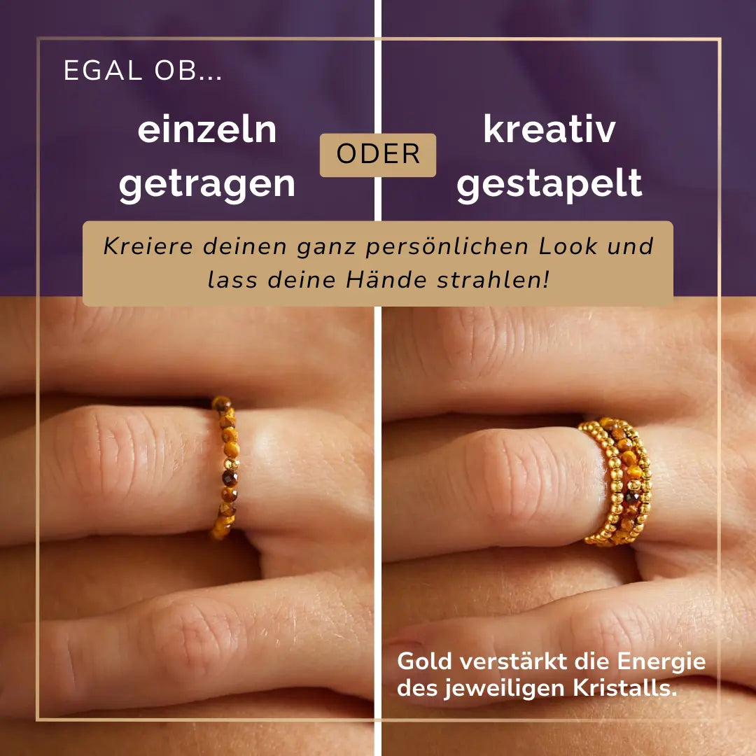TIGERAUGE CRYSTAL RING - Stein der Lebensenergie