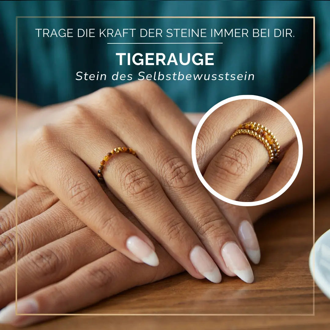 TIGERAUGE CRYSTAL RING - Stein der Lebensenergie