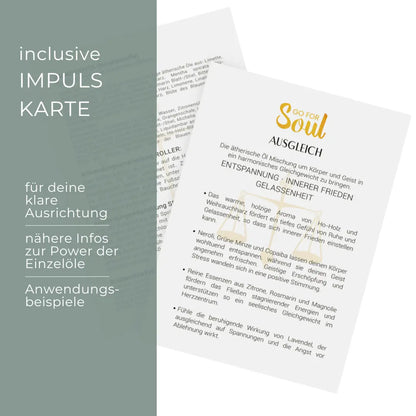 AUSGLEICH - ätherische Ölmischung für ein harmonisches Gleichgewicht von Körper, Geist & Seele