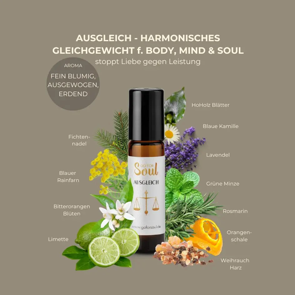 AUSGLEICH - ätherische Ölmischung für ein harmonisches Gleichgewicht von Körper, Geist & Seele