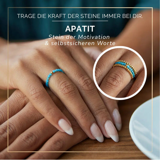 APATIT CRYSTAL RING - Stein der Redegewandtheit