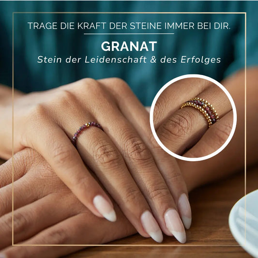 GRANAT CRYSTAL RING - Stein der Leidenschaft & des Erfolges