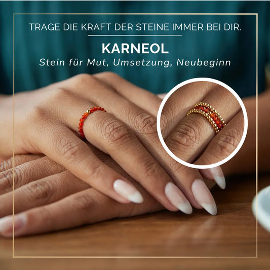 KARNEOL CRYSTAL RING - Stein der Power & Umsetzungskraft