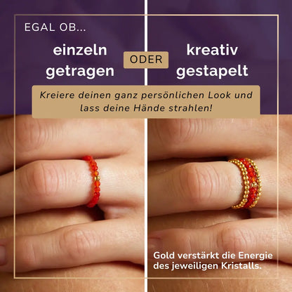 KARNEOL CRYSTAL RING - Stein der Power & Umsetzungskraft