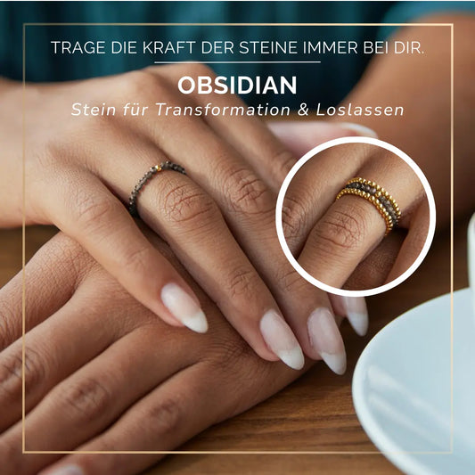 OBSIDIAN CRYSTAL RING - Stein der Transformation