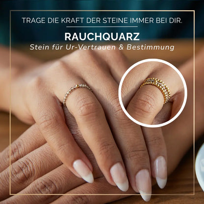 RAUCHQUARZ CRYSTAL RING - Stein für Ur-Vertrauen & der Bestimmung