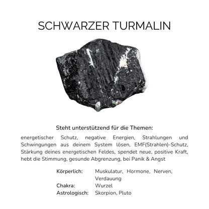 SCHWARZER TURMALIN CRYSTAL RING - Stein des Schutzes