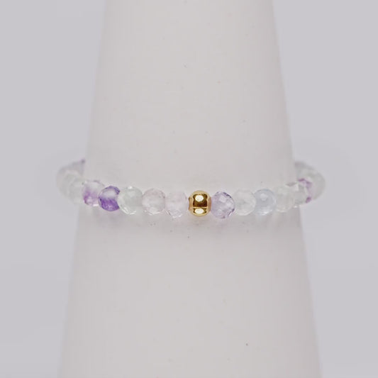 REGENBOGENFLUORIT CRYSTAL RING - Stein des Optimismus