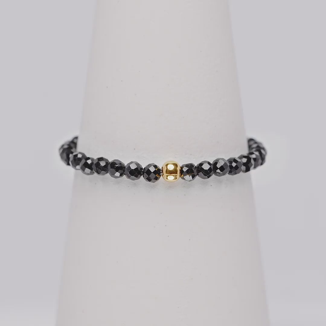 SCHWARZER TURMALIN CRYSTAL RING - Stein des Schutzes
