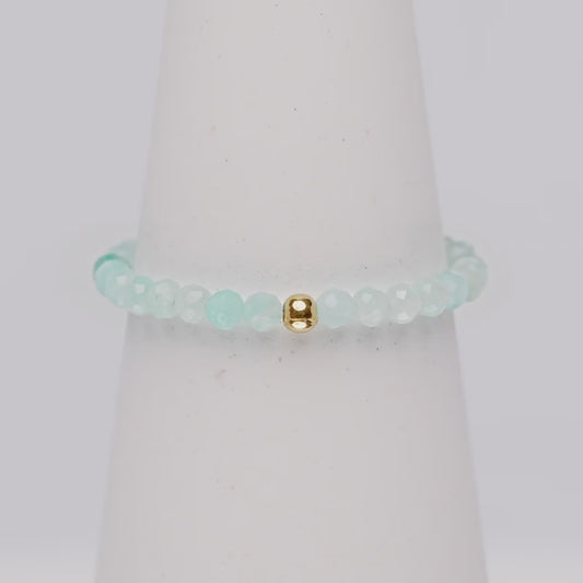 AMAZONIT CRYSTAL RING - Stein der Unabhängigkeit