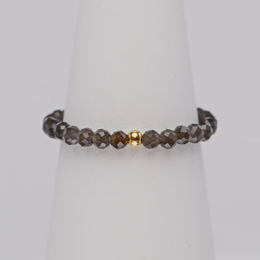 OBSIDIAN CRYSTAL RING - Stein der Transformation